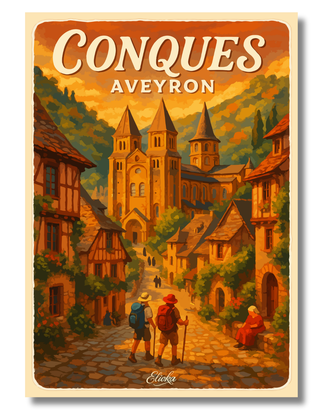 Affiche "Conques" Aveyron