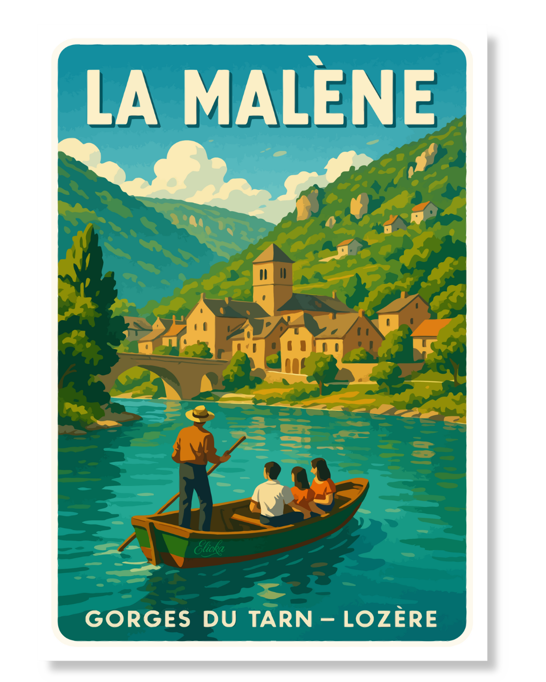 Affiche "La Malène" Gorges du Tarn