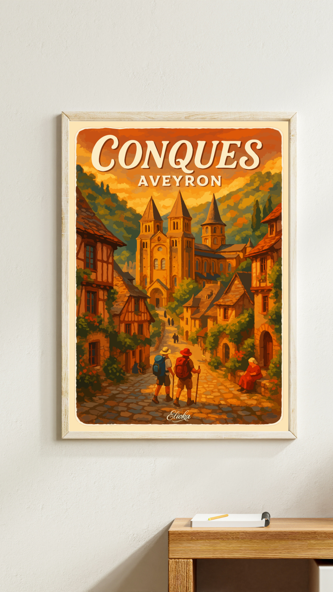 Affiche "Conques" Aveyron