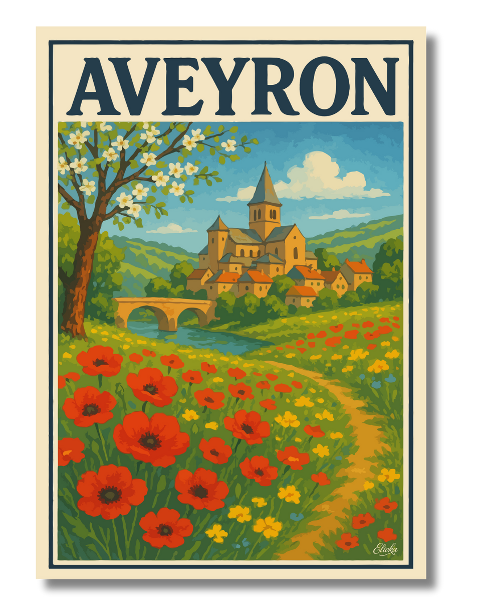 Affiche Aveyron au printemps