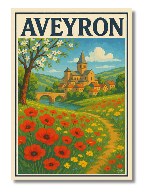 Affiche Aveyron au printemps