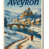 Affiche Aveyron en hiver
