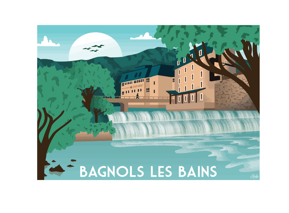 Affiche Bagnols les Bains Vintage