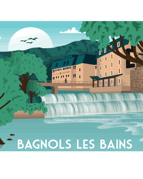 Affiche Bagnols les Bains Vintage
