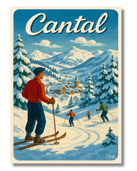 Affiche Cantal en hiver