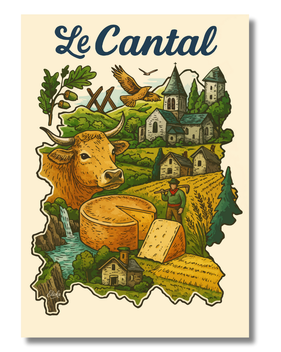 Affiche Carte Cantal