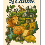 Affiche Carte Cantal