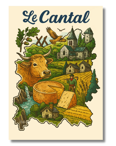 Affiche Carte Cantal