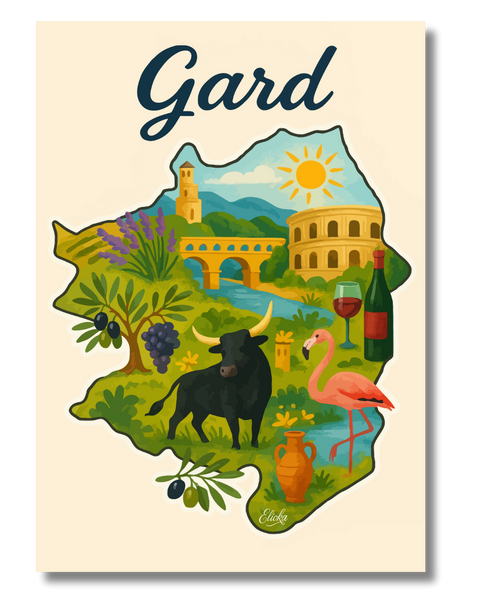 Affiche Carte du Gard