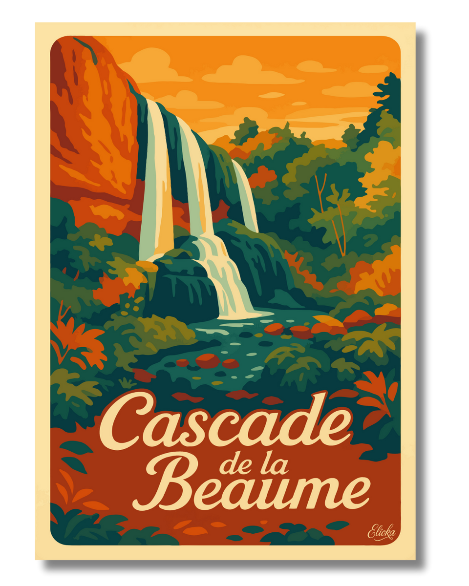Affiche Cascade de la Beaume