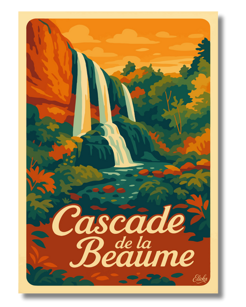 Affiche Cascade de la Beaume
