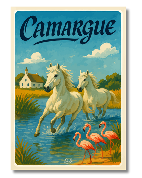 Affiche Chevaux de Camargue
