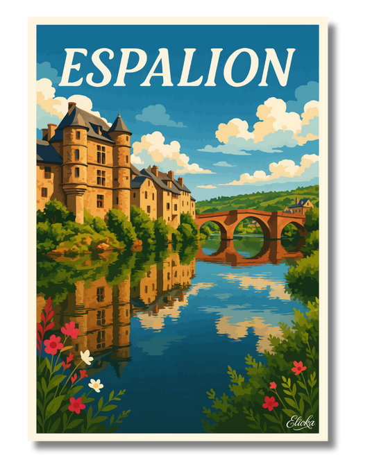 Affiche "Espalion" Aveyron