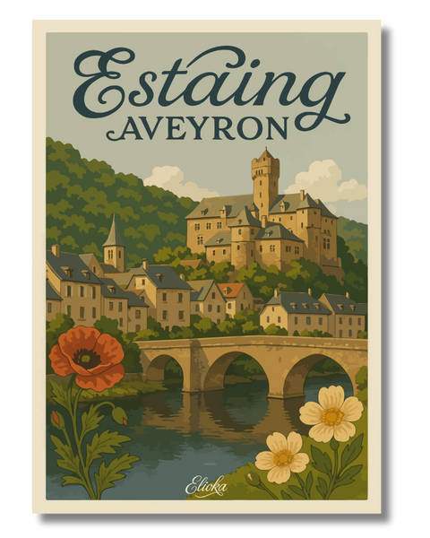 Affiche "Estaing" Aveyron