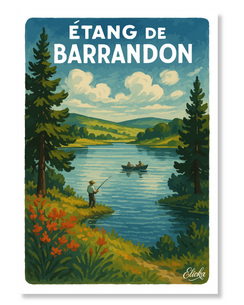 Affiche "Étang de Barrandon" Lozère
