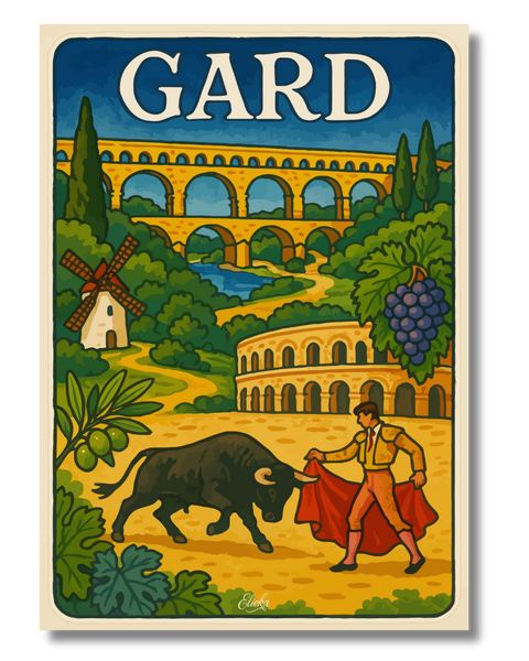 Affiche Gard Vintage