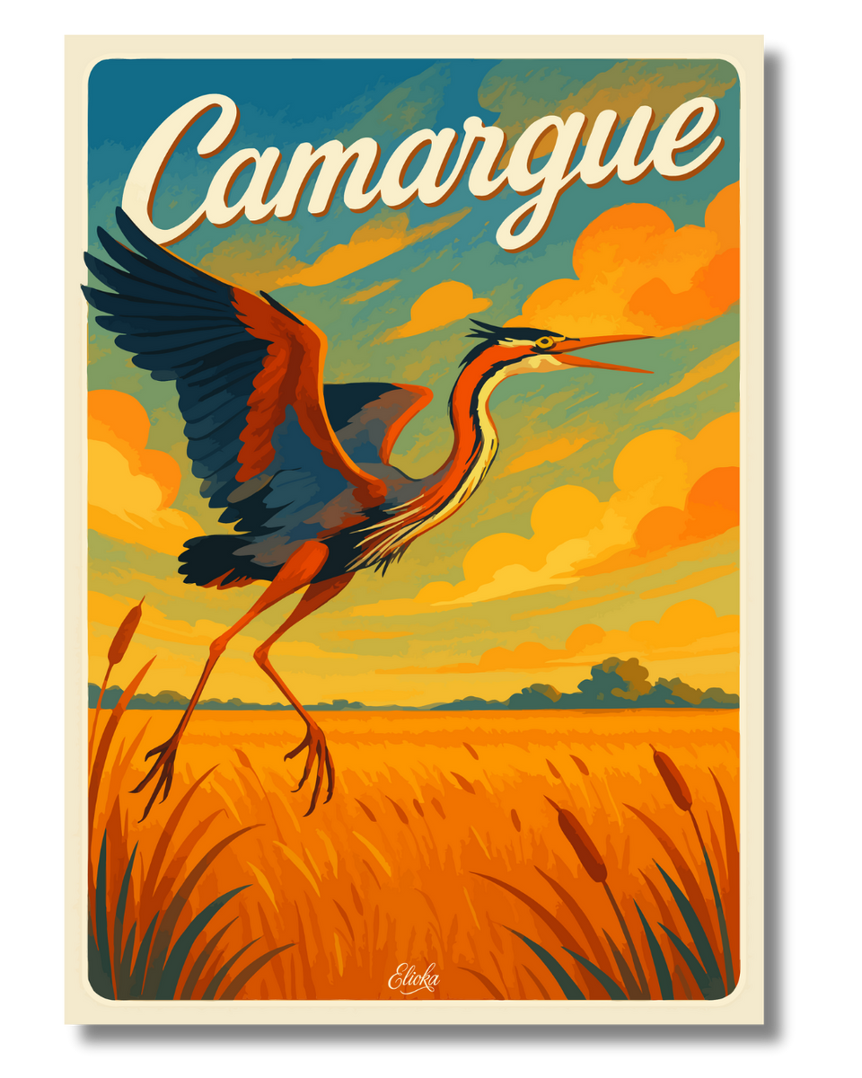 Affiche Héron de Camargue