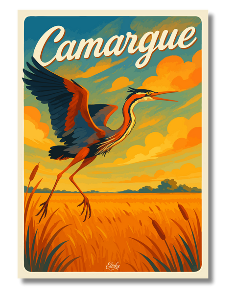 Affiche Héron de Camargue