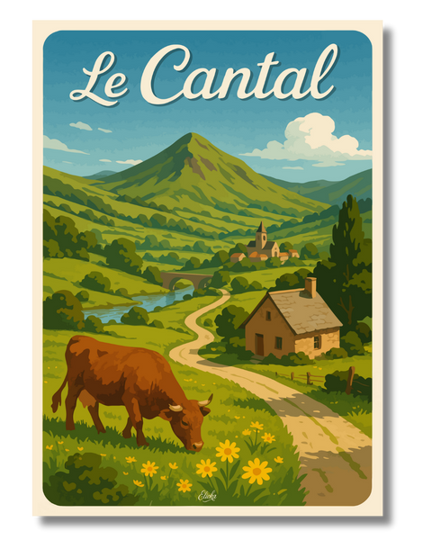 Affiche Le Cantal Printemps
