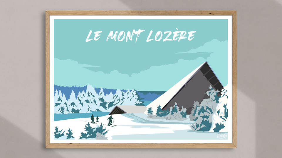 Affiche Le Mont Lozère Vintage