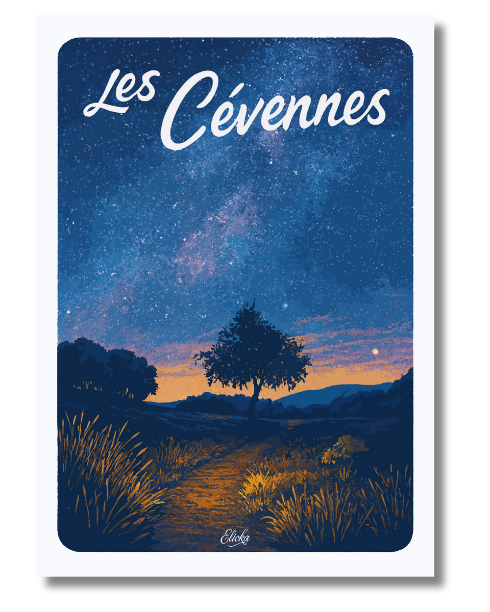 Affiche Les Cévennes Nuit étoilée