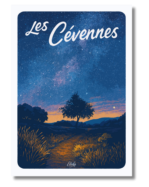 Affiche Les Cévennes Nuit étoilée
