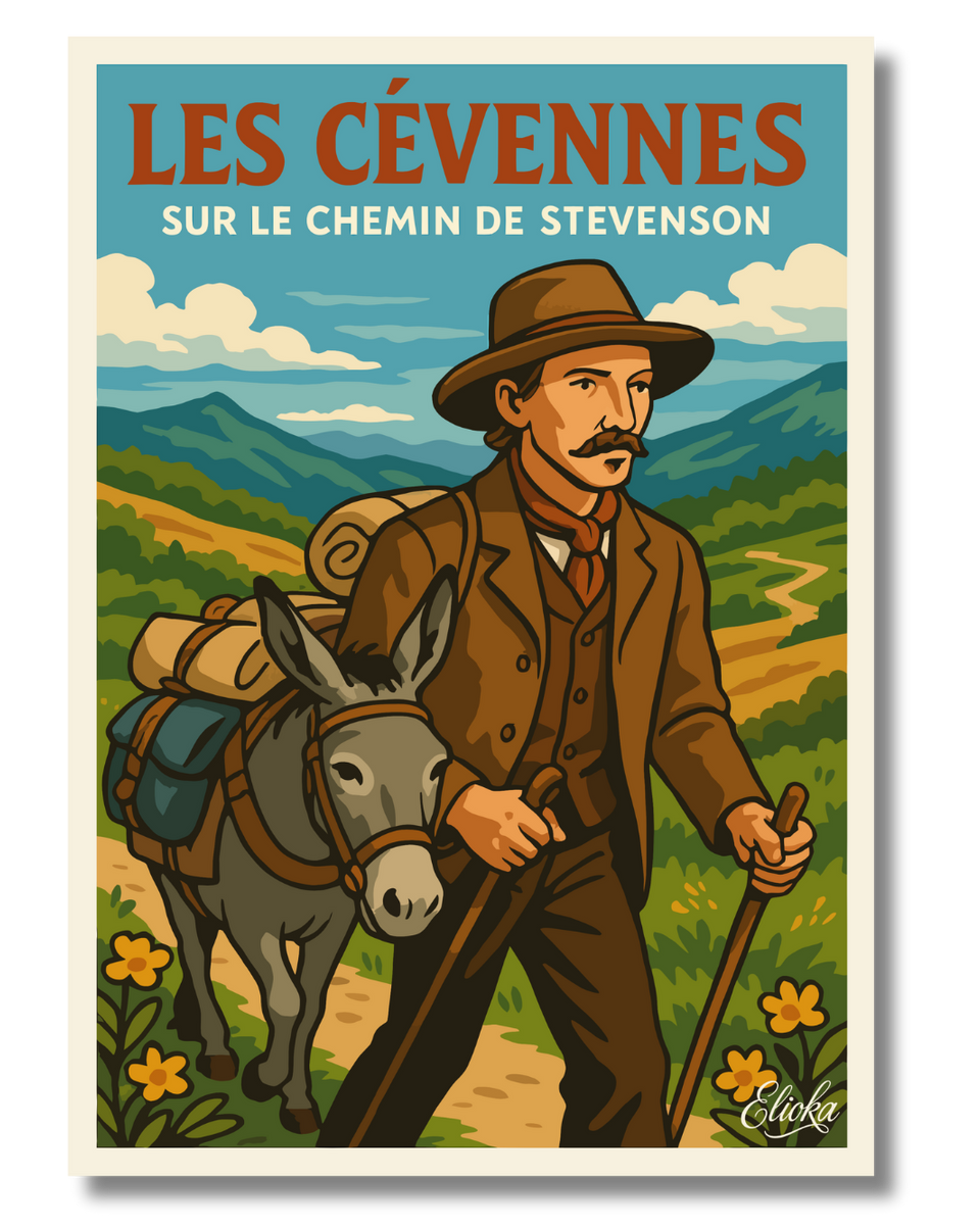 Affiche Les Cévennes "Sur le chemin de Stevenson"