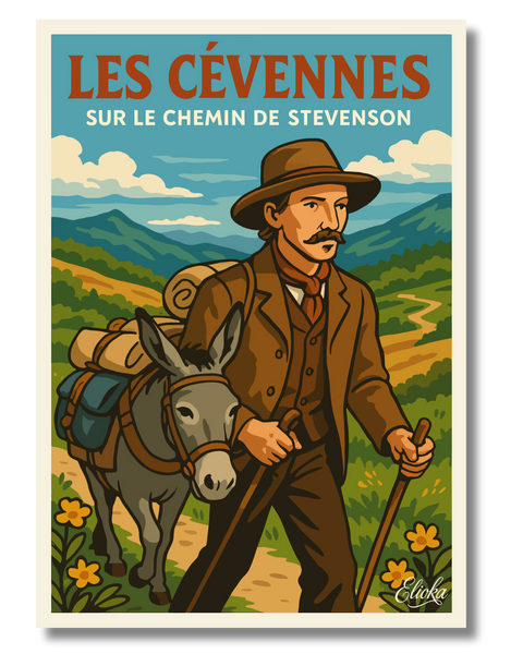 Affiche Les Cévennes "Sur le chemin de Stevenson"