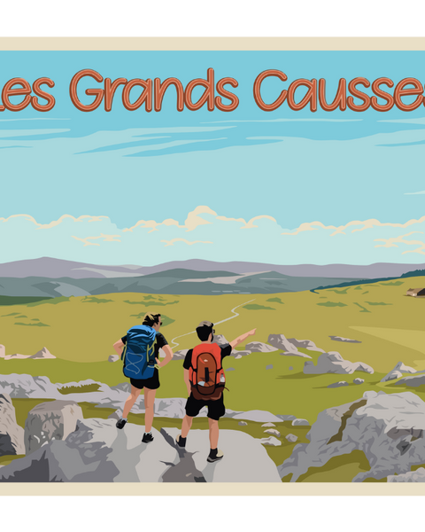 Affiche Les Grands Causses Vintage