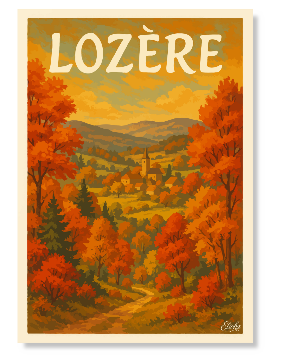 Affiche Lozère en automne