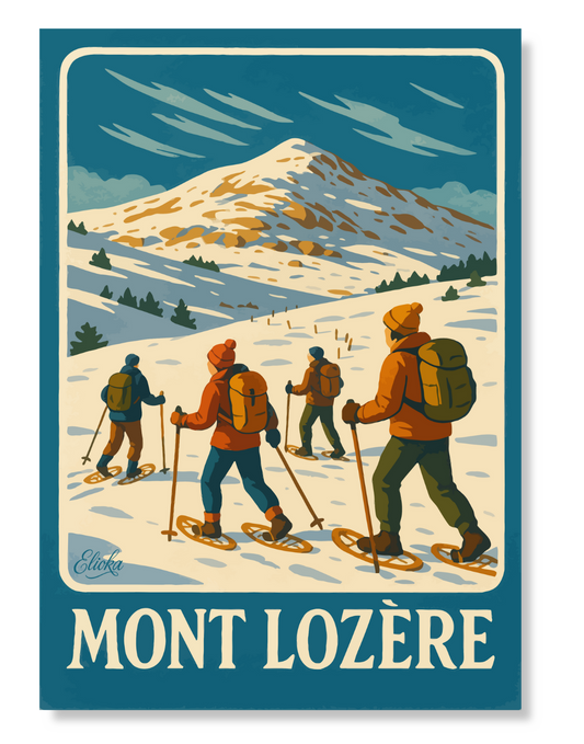 Affiche "Mont Lozère Randonnée hivernale en raquettes"