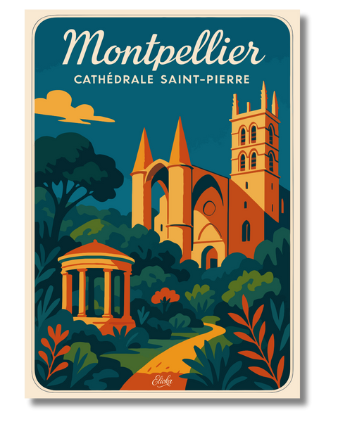 Affiche Montpellier Cathédrale Saint-Pierre