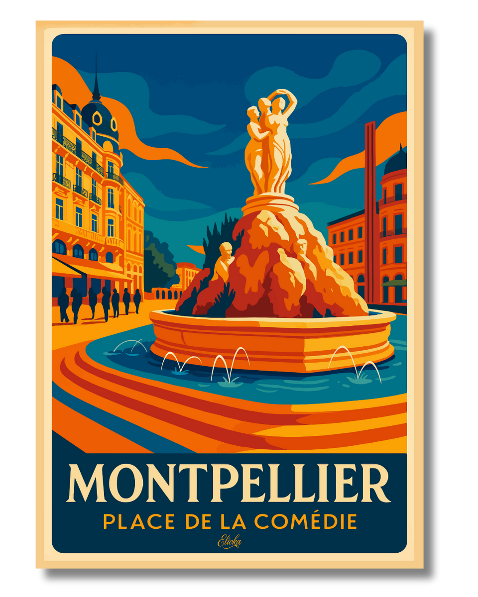 Affiche Montpellier Place de la Comédie