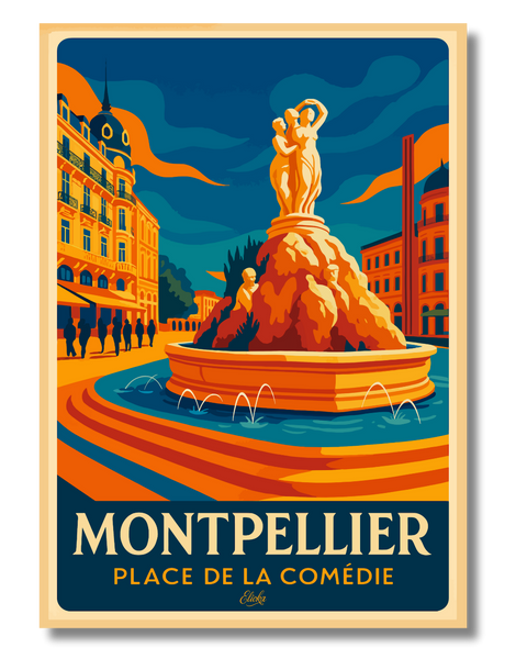 Affiche Montpellier Place de la Comédie