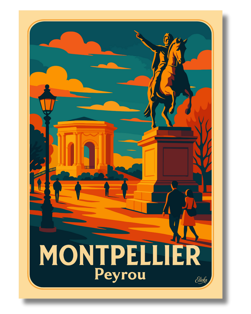 Affiche Montpellier Promenade du Peyrou