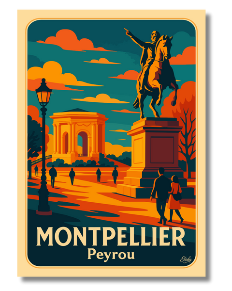 Affiche Montpellier Promenade du Peyrou