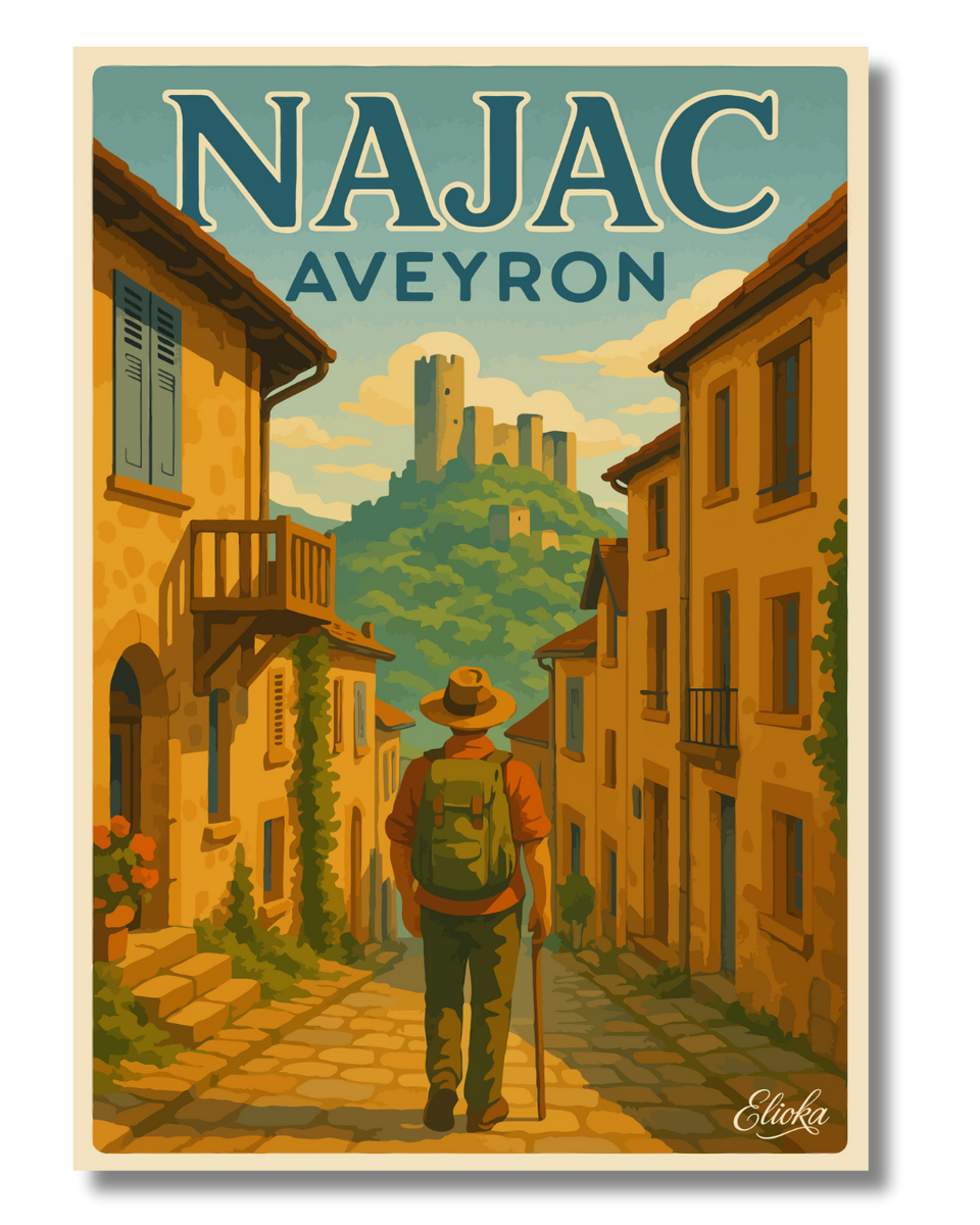 Affiche "Najac" Aveyron