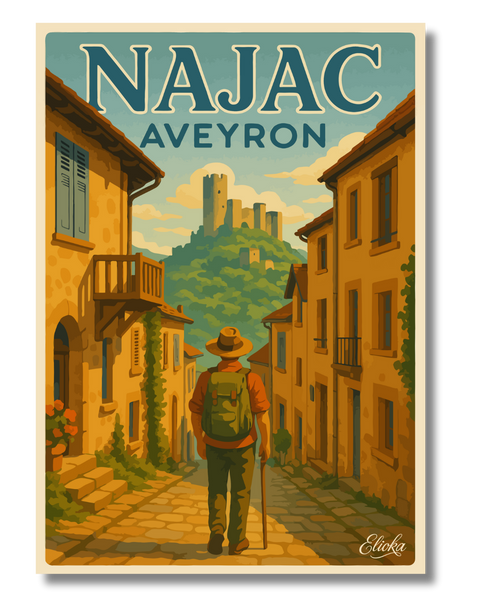 Affiche "Najac" Aveyron