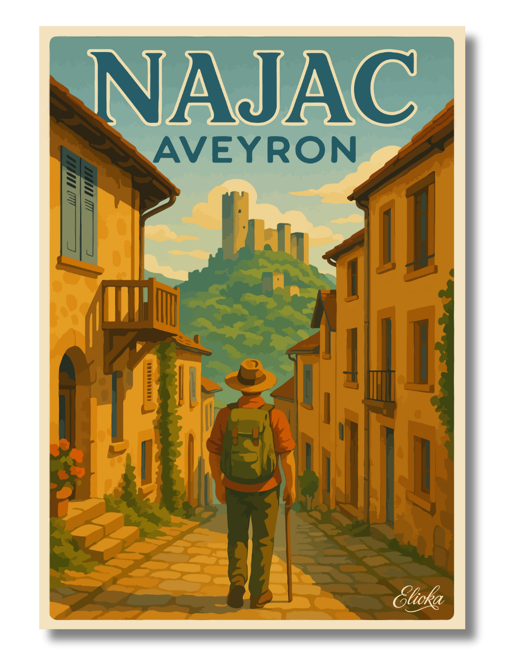 Affiche "Najac" Aveyron
