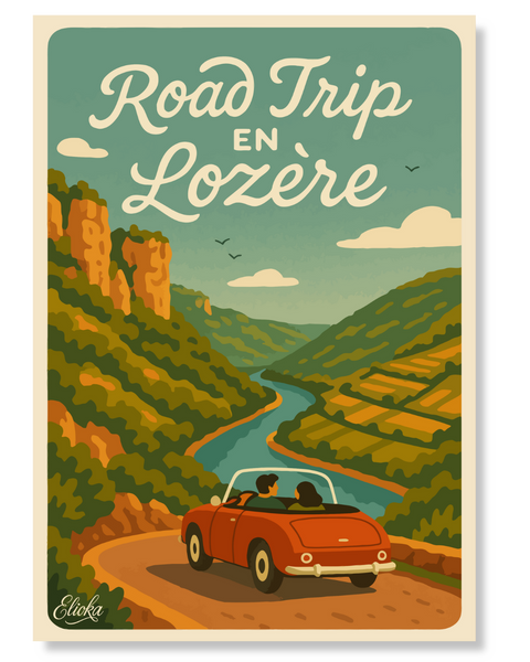 Affiche Road Trip en Lozere