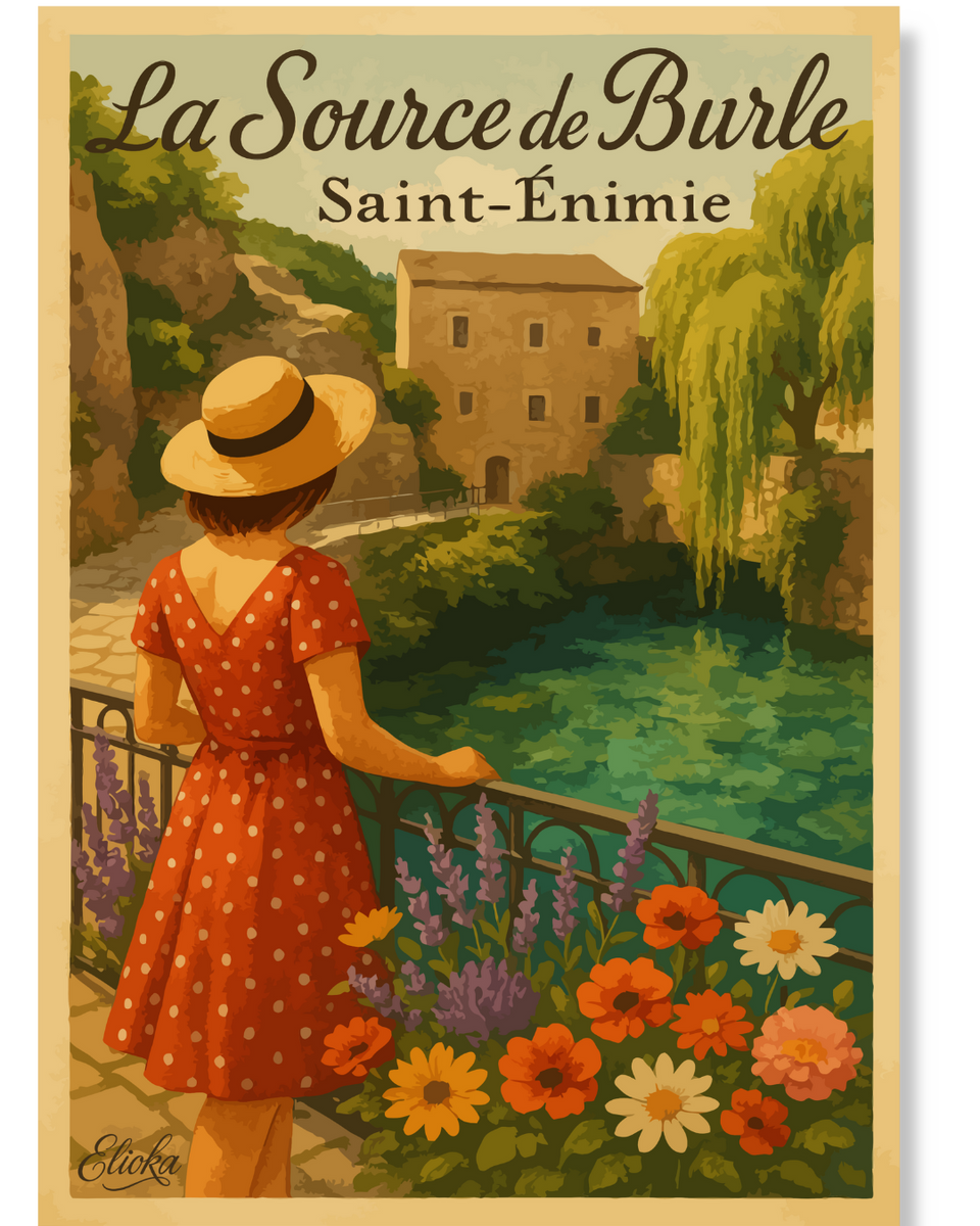 Affiche Saint Enimie La Source de Burle Lozère