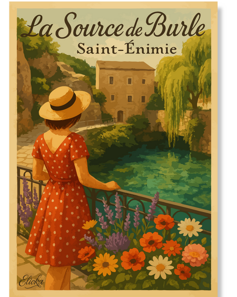 Affiche Saint Enimie La Source de Burle Lozère