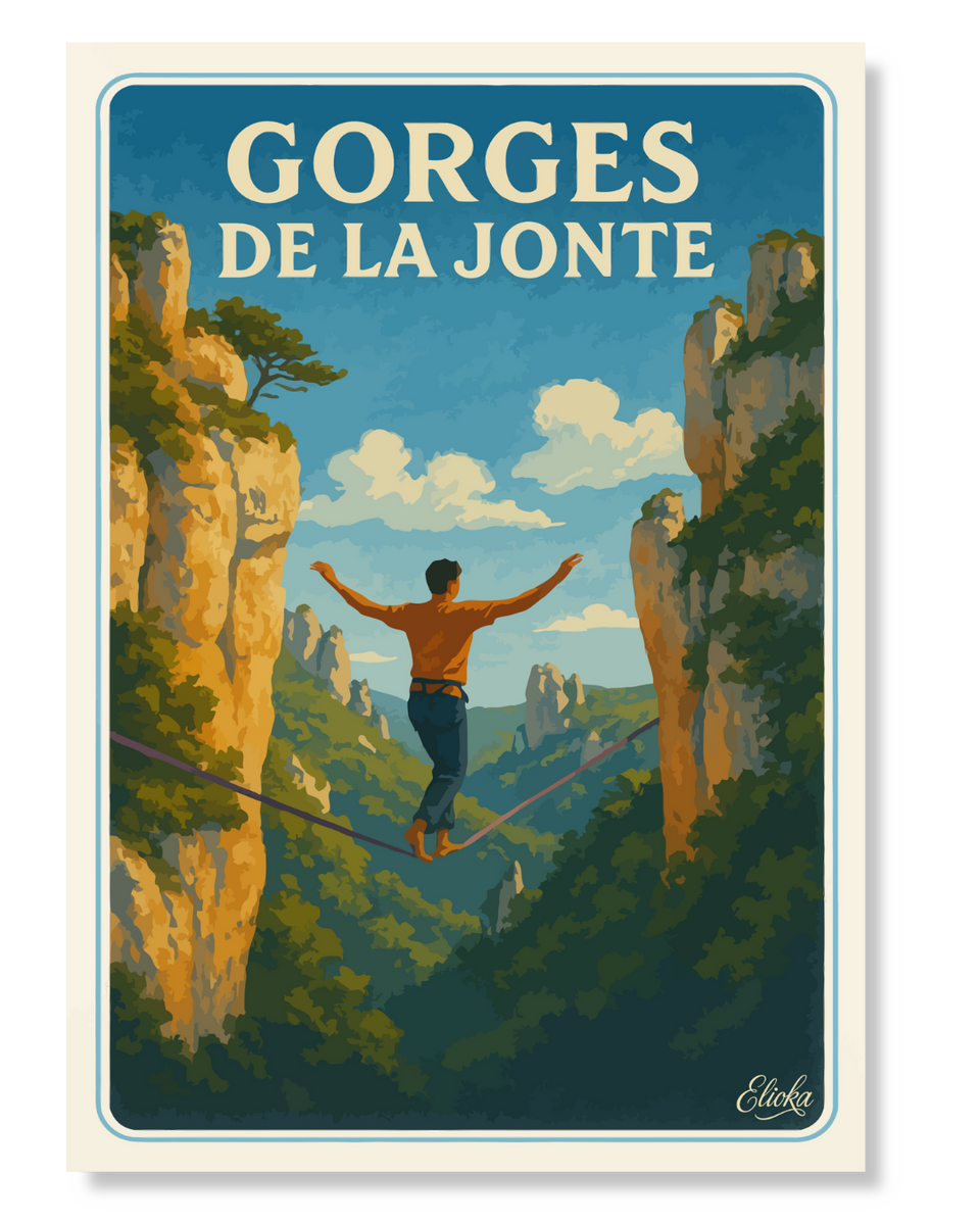 Affiche “Slackline dans les Gorges de la Jonte"