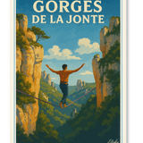 Affiche “Slackline dans les Gorges de la Jonte