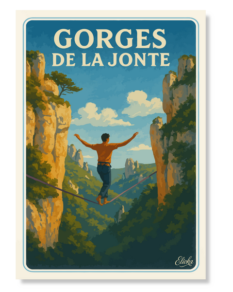 Affiche “Slackline dans les Gorges de la Jonte"