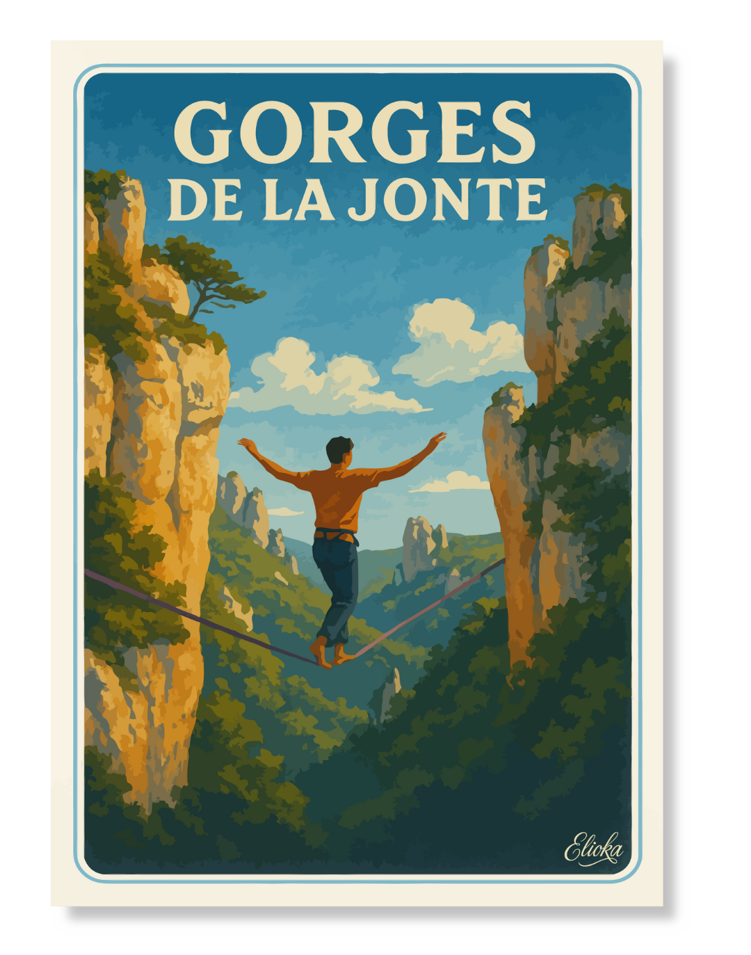 Affiche “Slackline dans les Gorges de la Jonte"