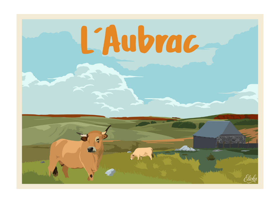 Affiche l'Aubrac Vintage
