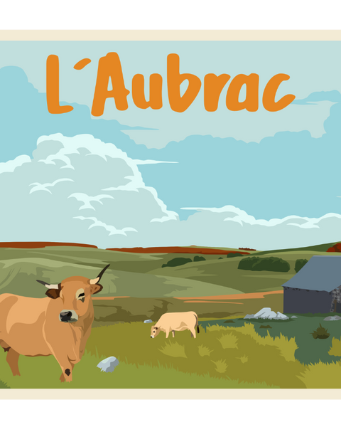 Affiche l'Aubrac Vintage