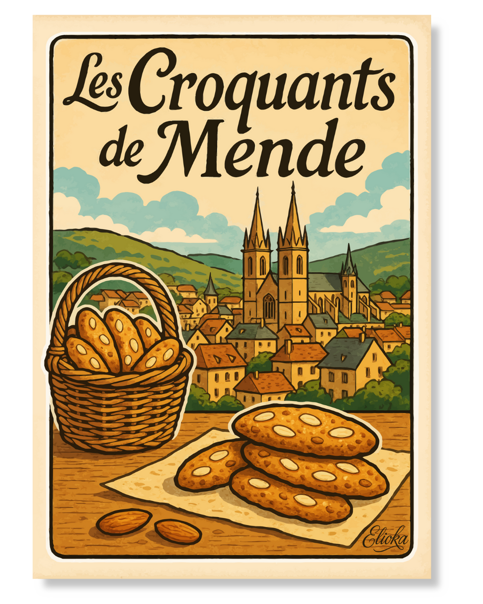 Affiche vintage "Les Croquants de Mende" Lozère