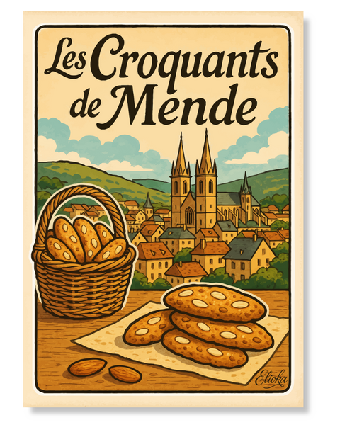 Affiche vintage "Les Croquants de Mende" Lozère